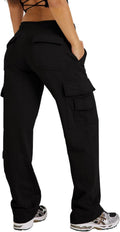 Waitfairy High Waisted Wide Leg Sweatpants for Women - Cargo Joggers