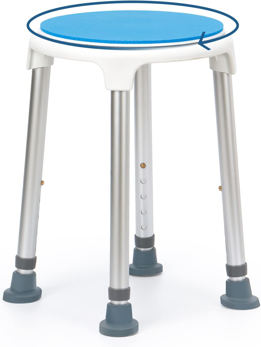 Swivel Shower Stool for Seniors - Adjustable Round Bath Chair