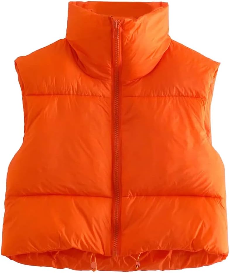 KEOMUD Women's Winter Crop Vest - Stylish Sleeveless Puffer