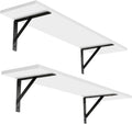 Long Floating Wall Shelves 24 in Set of 2 - Sturdy White Storage