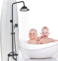 Shower System Matte Black Outdoor Shower Fixtures with 8 in Rain Head