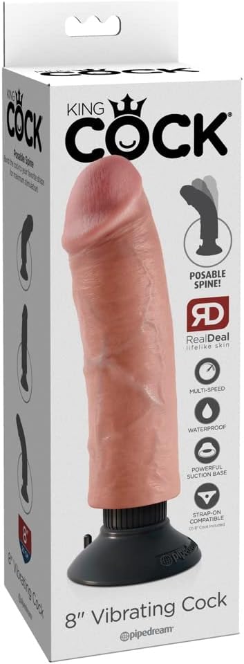 King Cock 8 Inch Vibrating Cock for Ultimate Realistic Pleasure