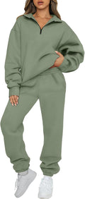 AUTOMET Women's Sweatsuits 2 Piece Outfits - Cozy Half Zip Lounge