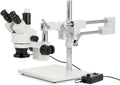 AmScope 3.5X-180X Simul-Focal Stereo Zoom Microscope - Dual Arm Boom