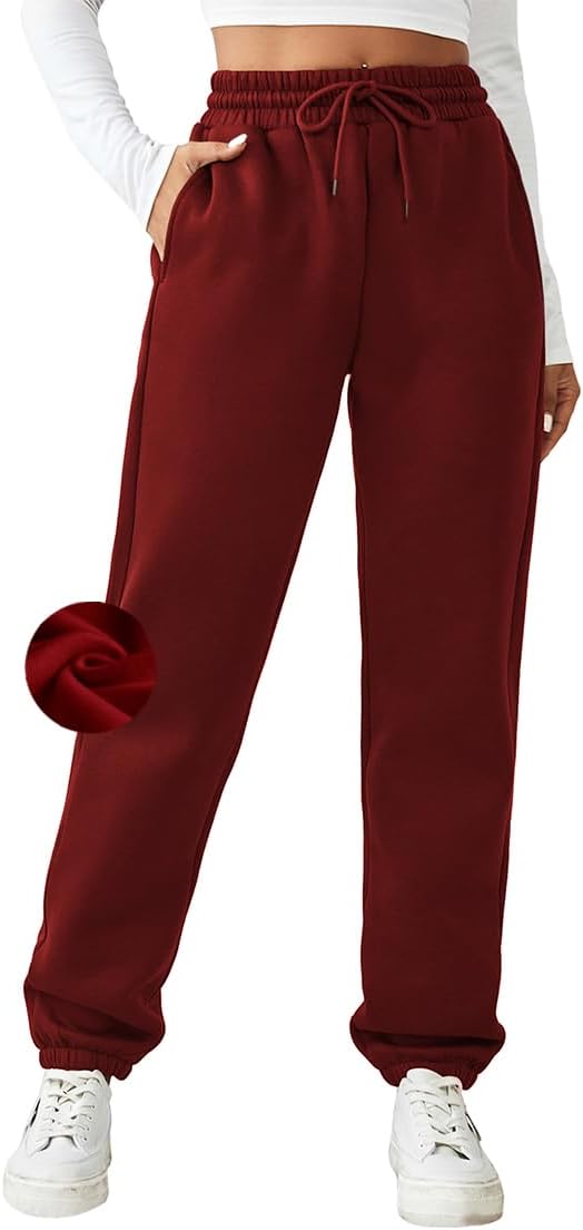 Fleece Lined Sweatpants for Women - Warm Athletic Joggers
