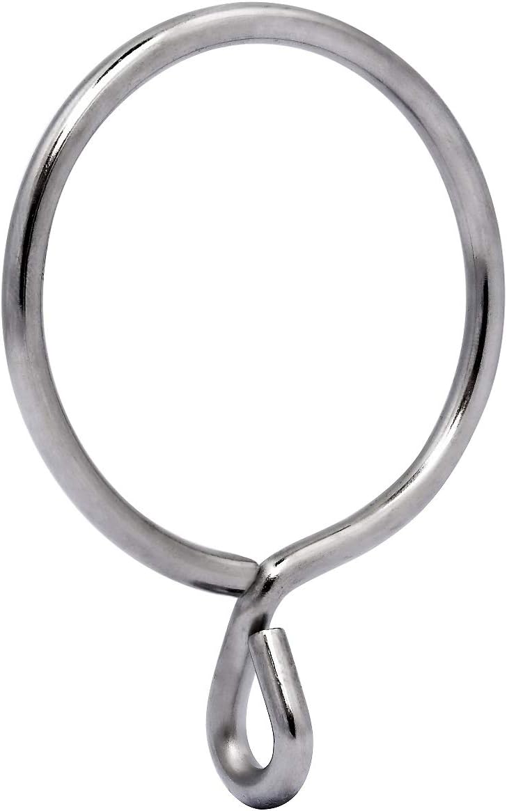 Satin Nickel Curtain Rings Set - Securely Hang Curtains! 