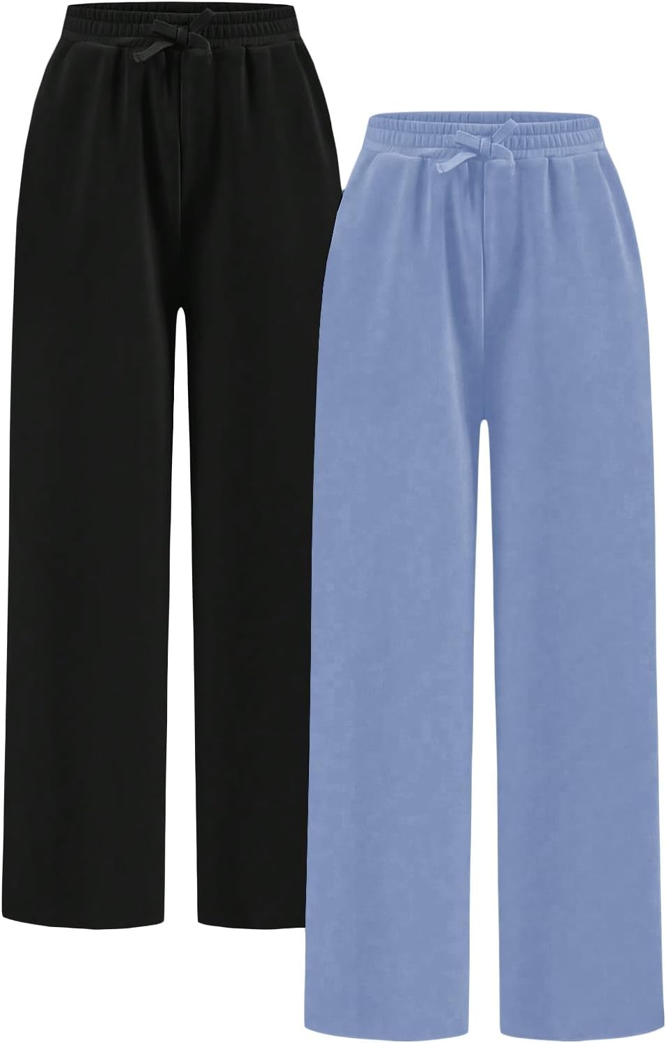 Girl's 2 Pack Sweatpants with Elastic Waist for Casual Style