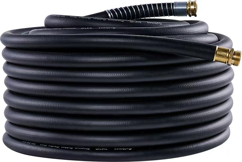 Heavy Duty Rubber Garden Hose 100FT with Five-Layered Braiding