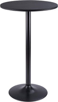 Round Bar Height Pub Table 23.8 in Top, 39.5 in Height - Obsidian