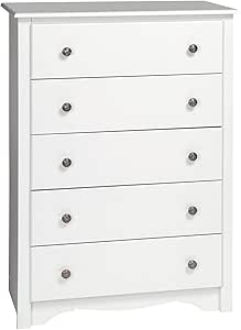 Prepac Monterey 5-Drawer Chest for Bedroom Storage Solutions