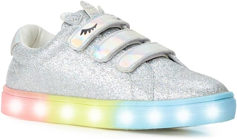 FabKids Boys Light Up Sneakers with Cute Dinosaur Design