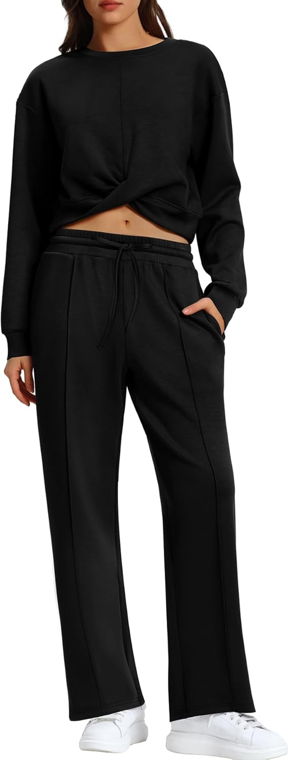 WIHOLL Women 2 Piece Lounge Sets Cozy Sweatsuit for Fall