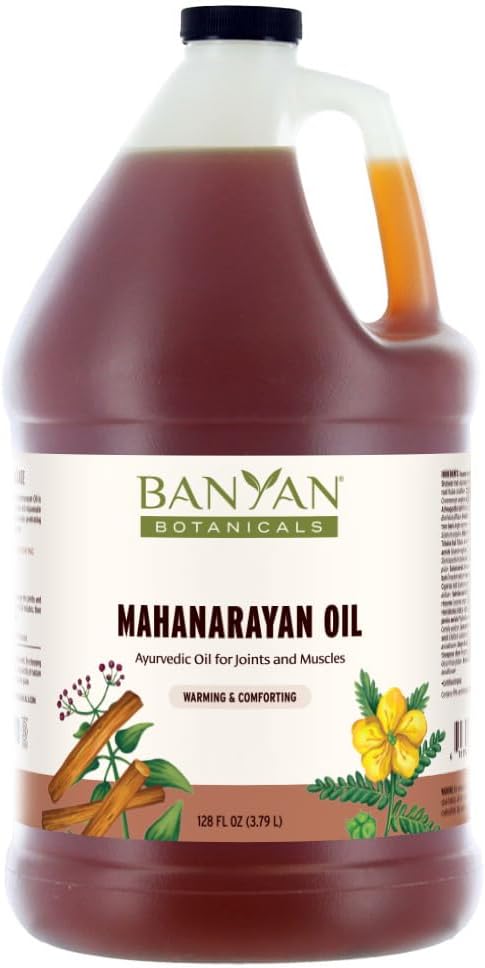 Mahanarayan Oil 128oz - Organic Ayurvedic Massage Oil for Muscles
