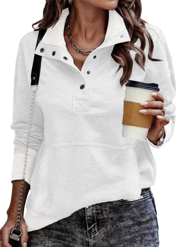 SHEWIN Women's Casual Long Sleeve Stand Neck Sweatshirt Review