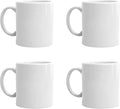 Set of 4 Smilatte Porcelain Coffee Mugs - Large Handle for Comfort!