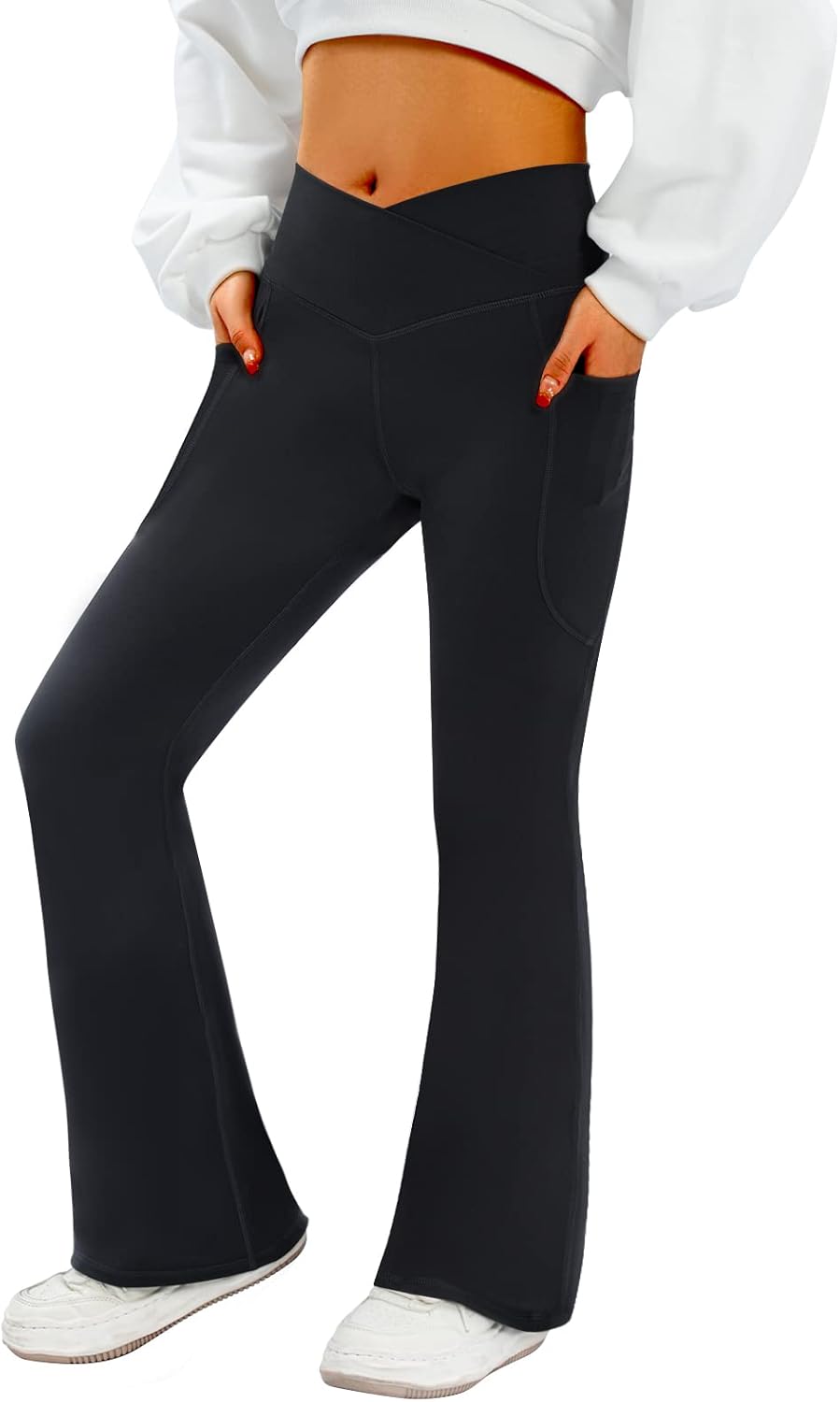 Flare Yoga Pants: High Waist, Pockets, Bootcut