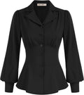 GRACE KARIN Button Down Peplum Shirt for Women - Flattering Work