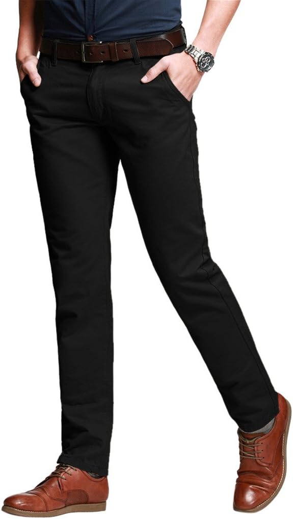 Match Men's Slim Tapered Stretchy Casual Pants for Comfort