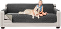 78 in Charcoal Linen Sofa Slip Cover - Patented Strap Protection
