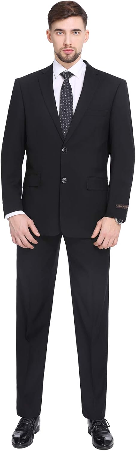 P&L Men's 2 Piece Classic Fit Suit for Weddings & Business