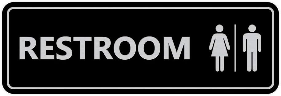 Standard All Gender Restroom Sign Large 5 Pack for Any Space