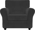 Velvet Chair Slipcovers with Arm 2 Piece Stretch Cover - Luxury Fit