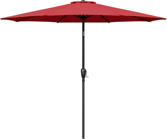 9ft Patio Umbrella with Push Button Tilt and Crank for Shade