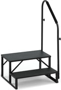 YOLENY 2-Step RV Steps with Handrail - Stable 660 lb Outdoor Steps