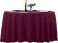 132 in Burgundy Round Tablecloth 2-Pack - Durable Polyester for Events