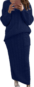 CHARTOU Women's Winter Chunky Cable Knit Long Skirt 2 (Style PKV8)