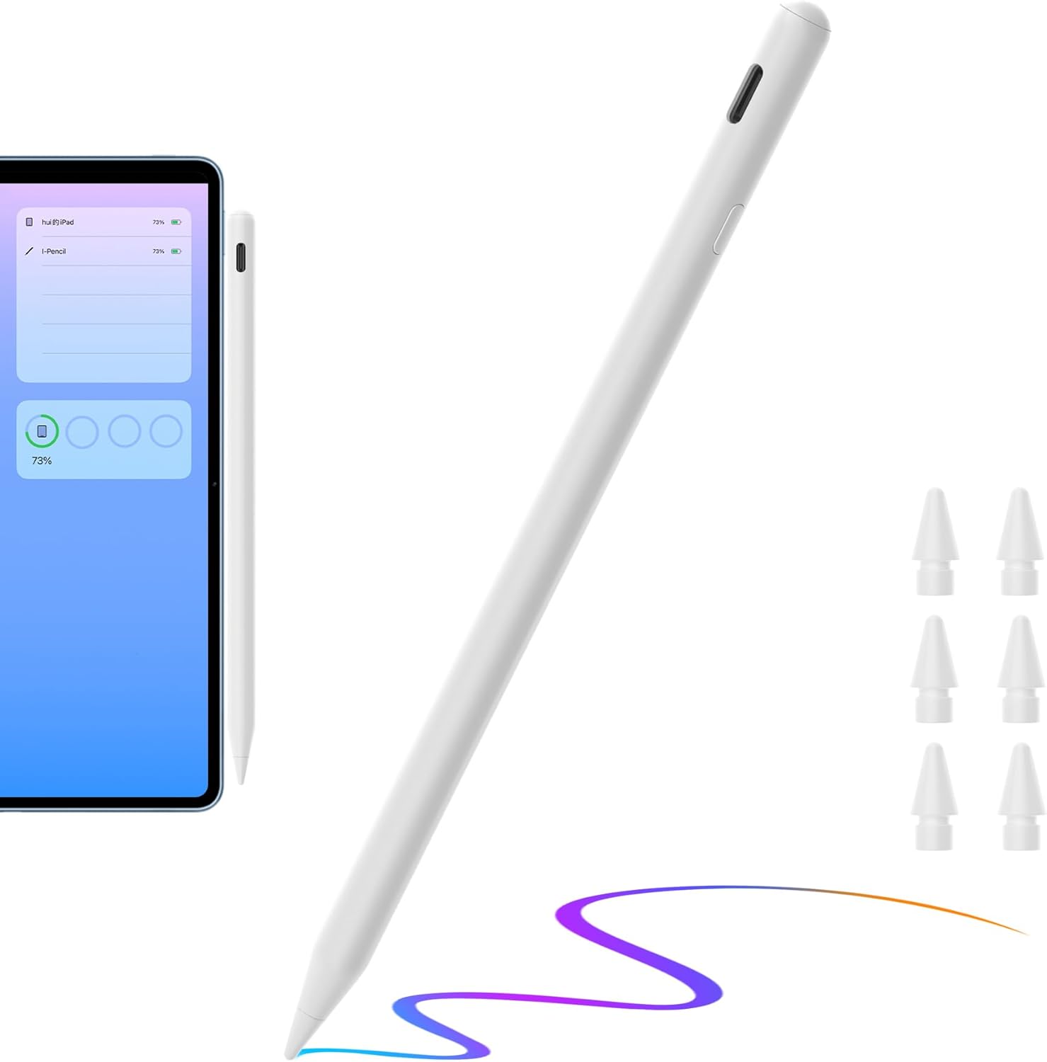 Peaboni Fast Charge Stylus Pen for iPad - 8 Mins Charge Time!