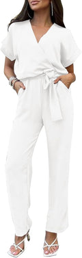 PRETTYGARDEN Womens Summer One Piece Jumpsuit - Flattering Wide Leg