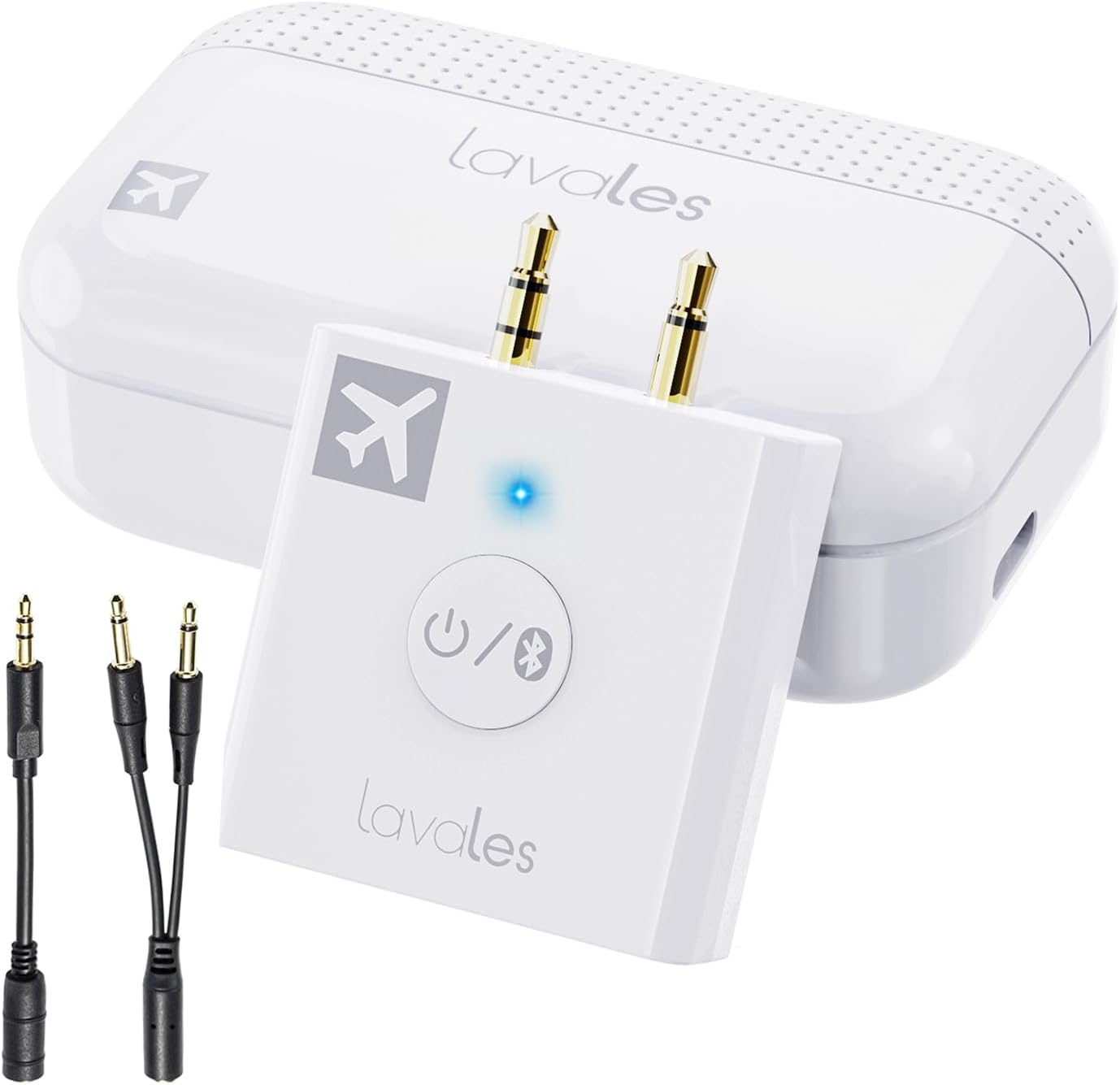 Wireless Bluetooth Audio Transmitter, 32-Hr Battery, Low Latency, Dual Pairing - Lavales
