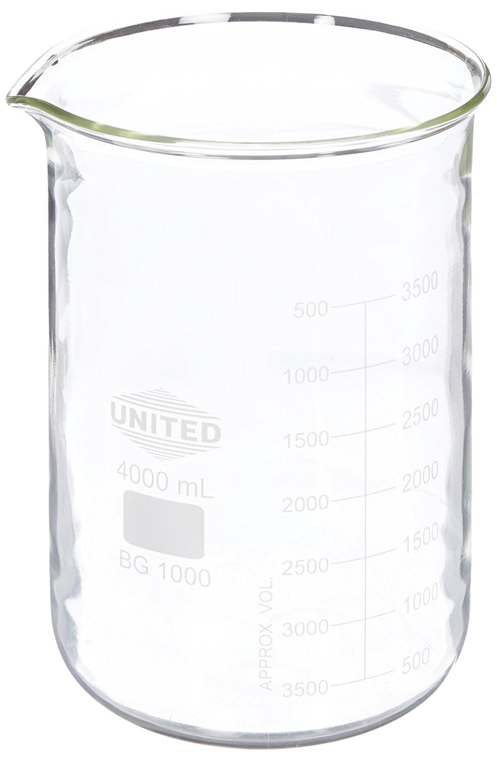 4 Liter Low Form Griffin Beaker - Durable Borosilicate Glass