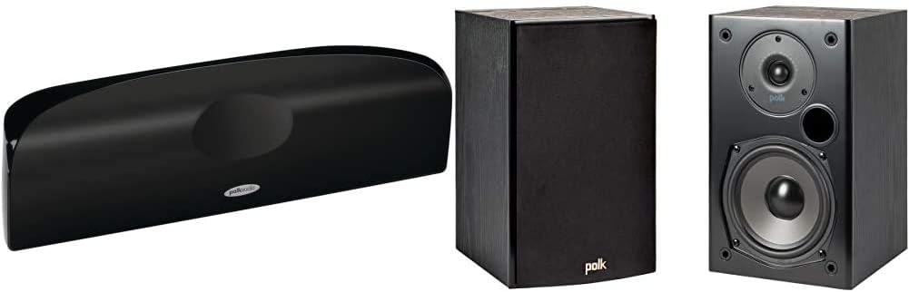Polk Audio TL1 Center Channel Speaker and T15 Bookshelf Speakers