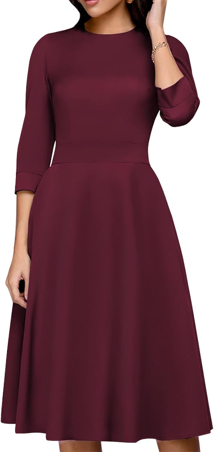 Simple Flavor Women's Floral Vintage Midi Dress for All Occasions