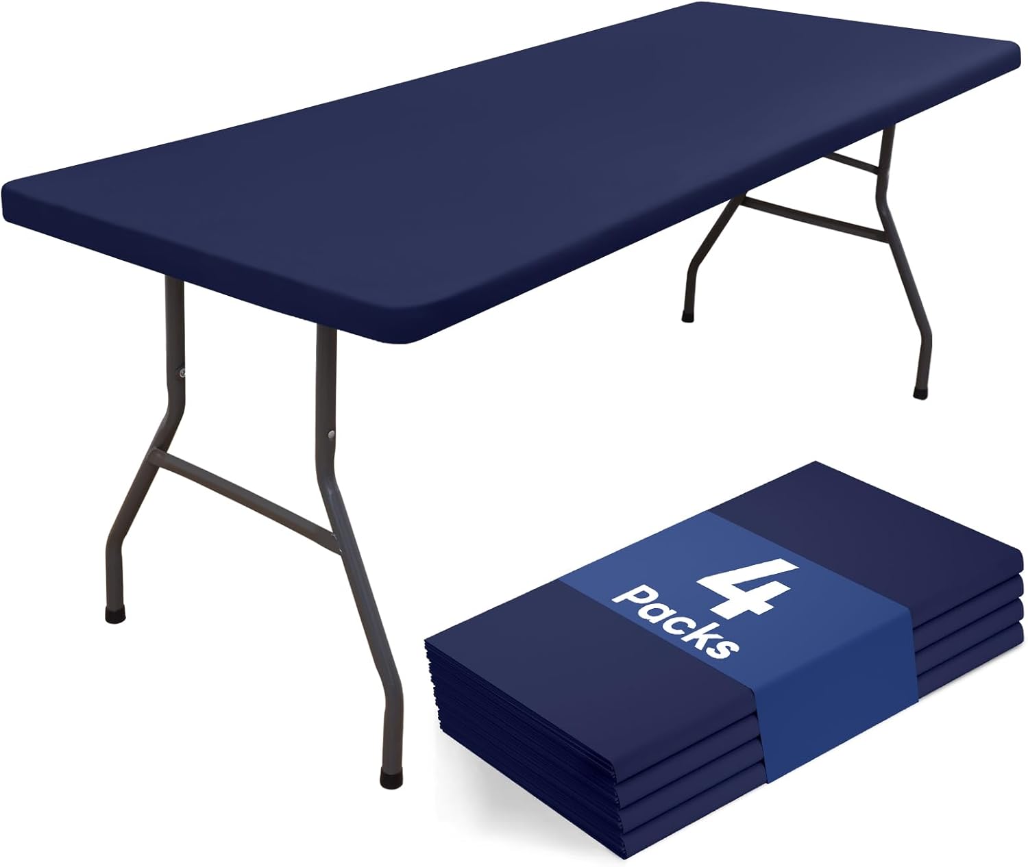 Homing 4 Packs 6 Foot Rectangle Table Cloth for Outdoor Use