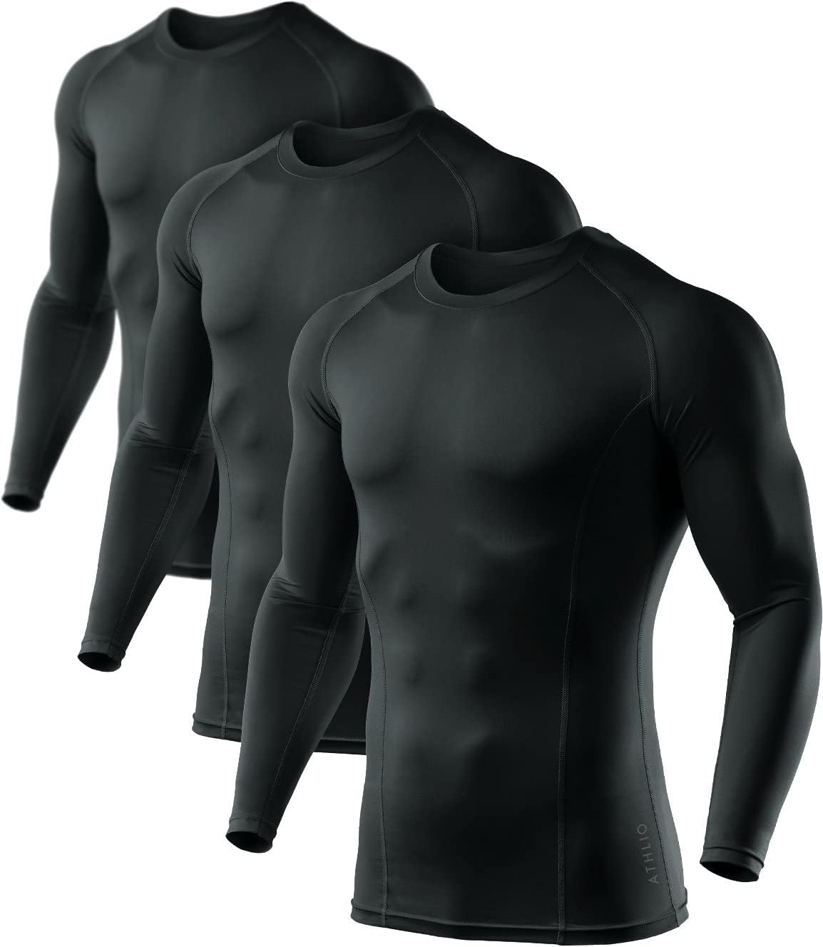 ATHLIO Men's UPF 50+ Long Sleeve Compression Shirts for Sports