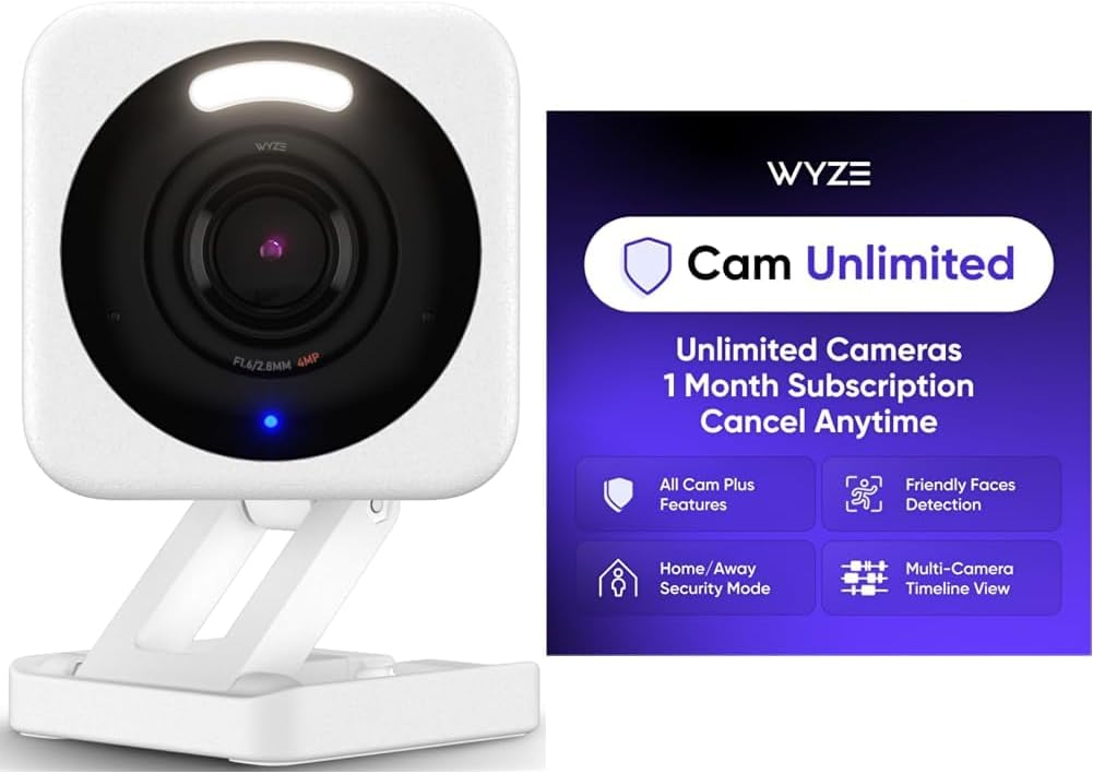 WYZE Cam v4 White 2-Pack for Ultimate Home Security Monitoring