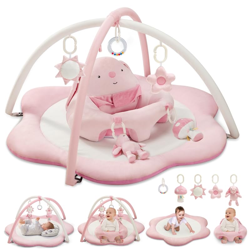 3-in-1 Baby Play Mat with Detachable Toys for Infants