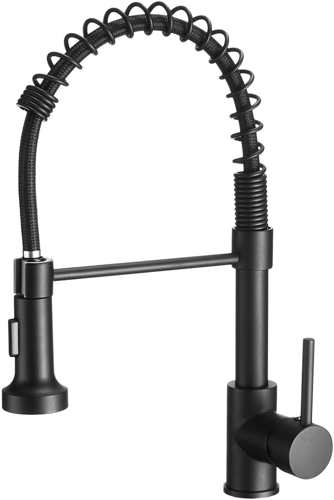 OWOFAN Modern Single Handle Spring Kitchen Faucet with Pull Down