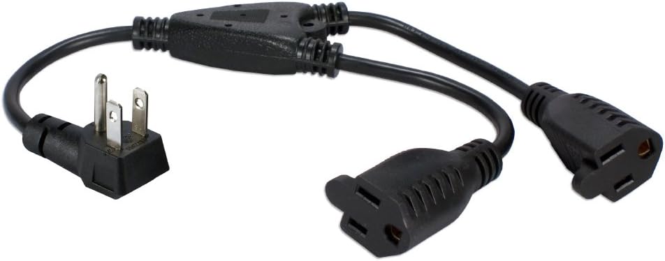 QVS 16in 3-Prong OutletSaver Splitter Power Adapter - 6-Pack