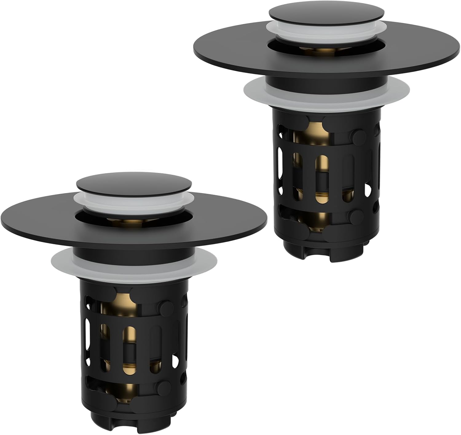 Hibbent 3 in 1 Bathroom Sink Drain Strainer for Easy Cleaning