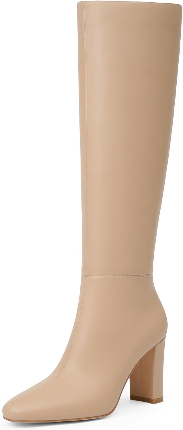 Modatope Knee High Boots for Women with Chunky Heel Design