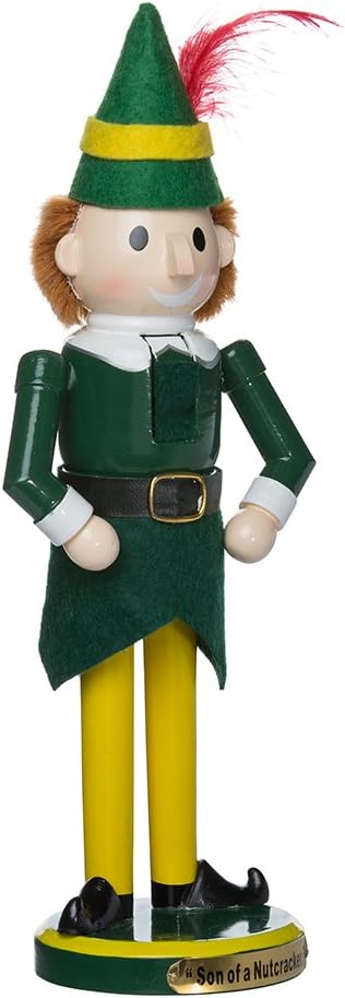 Kurt Adler Wooden Buddy The Elf Nutcracker, Perfect Holiday Decor