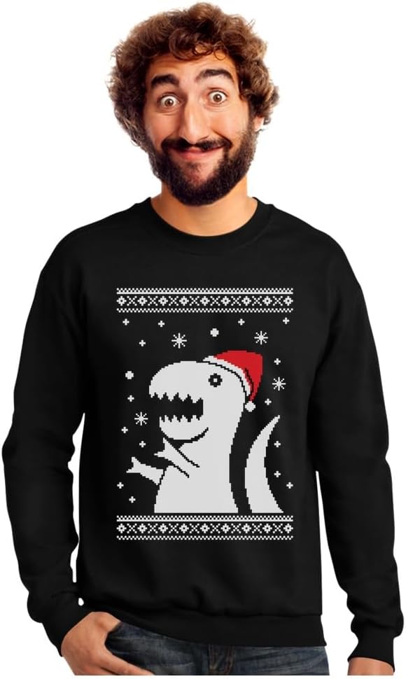 T-Rex Santa Ugly Christmas Sweatshirt by Tstars