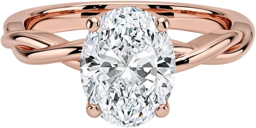 1-3 CT Moissanite Engagement Ring in Solid Gold & Silver Options