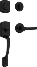 Kwikset Henley Front Door Lock Handle and Deadbolt Set - Secure Matte