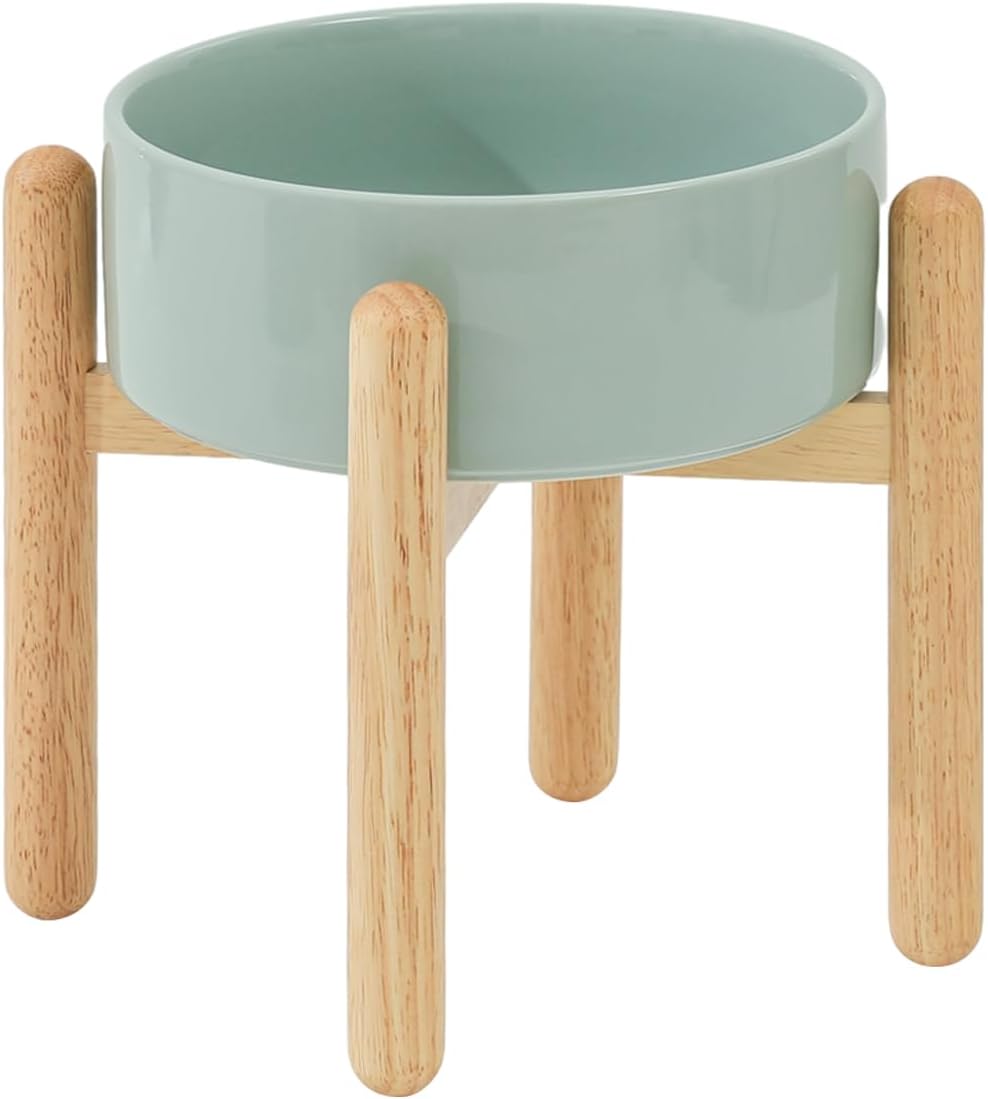 Ceramic 8.2in Raised Dog Bowl with Stand for Large Dogs
