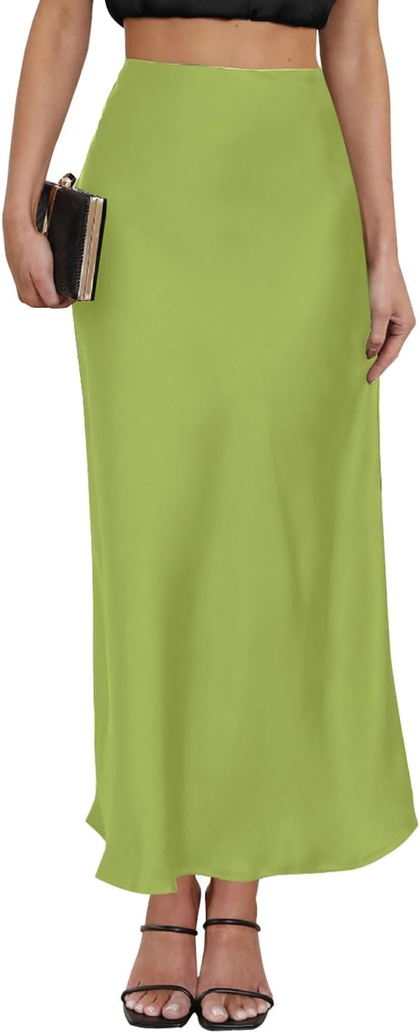 Women's Leopard Print Satin Maxi Skirt for Summer Parties
